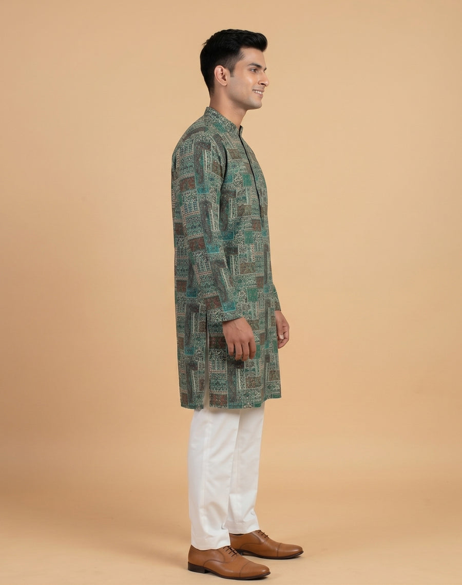 MLS PRINTED KURTA PAJAMA
