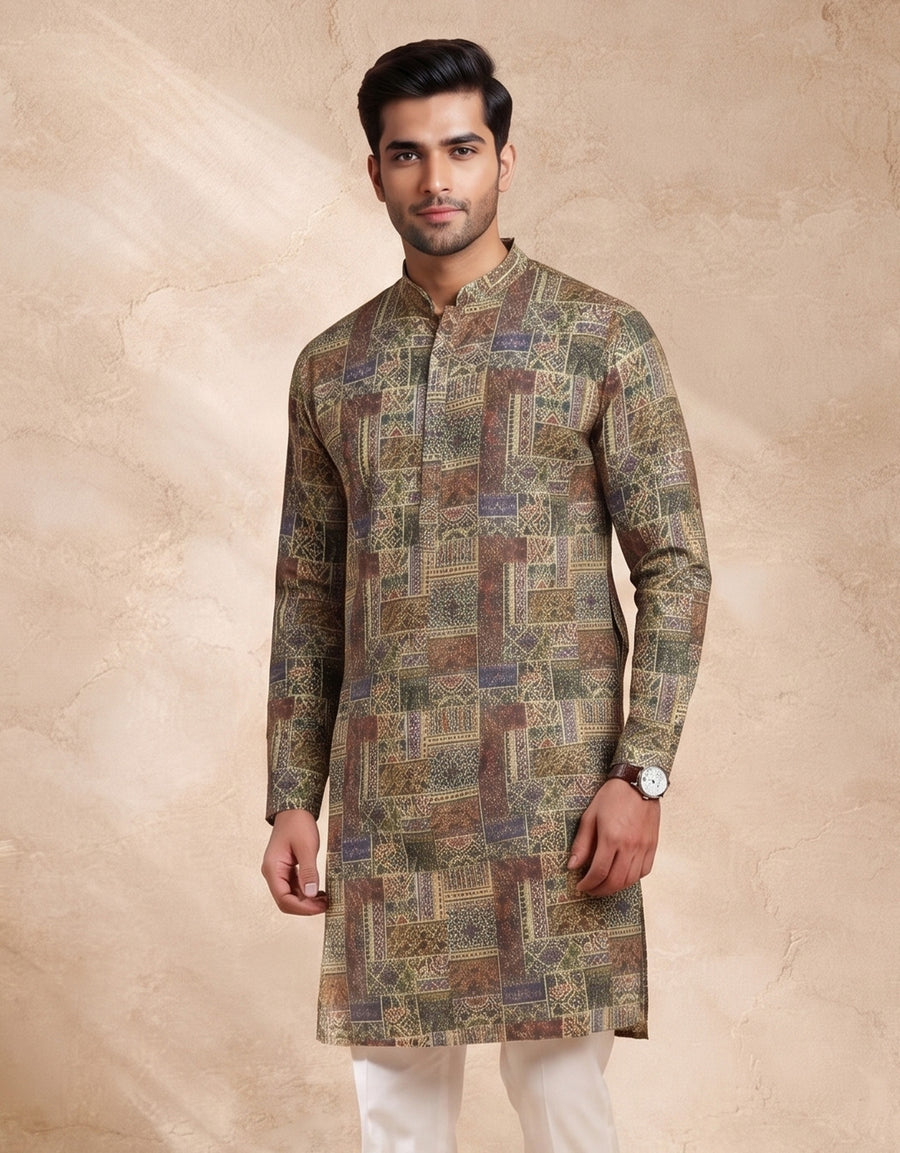 MLS PRINTED KURTA PAJAMA