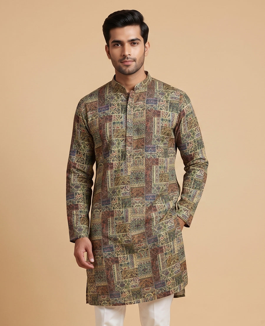 MLS PRINTED KURTA PAJAMA