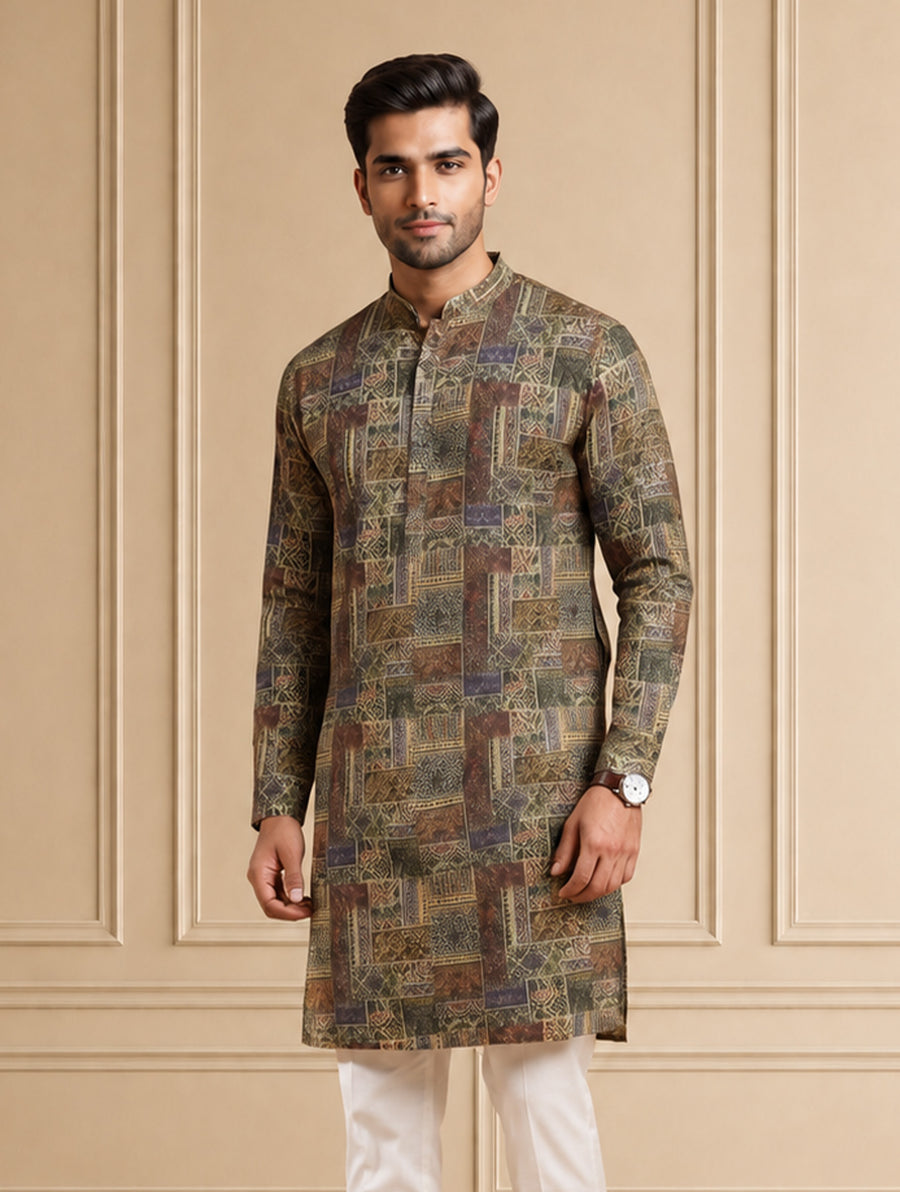 MLS PRINTED KURTA PAJAMA