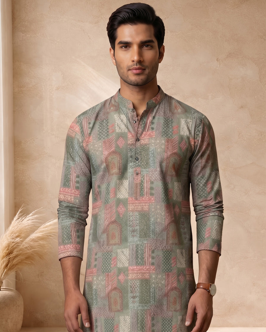 MLS PRINTED KURTA PAJAMA