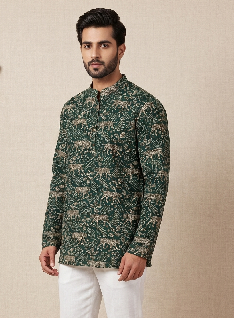 MLS PRINTED SHORT KURTA F/S