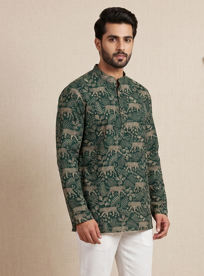 MLS PRINTED SHORT KURTA F/S
