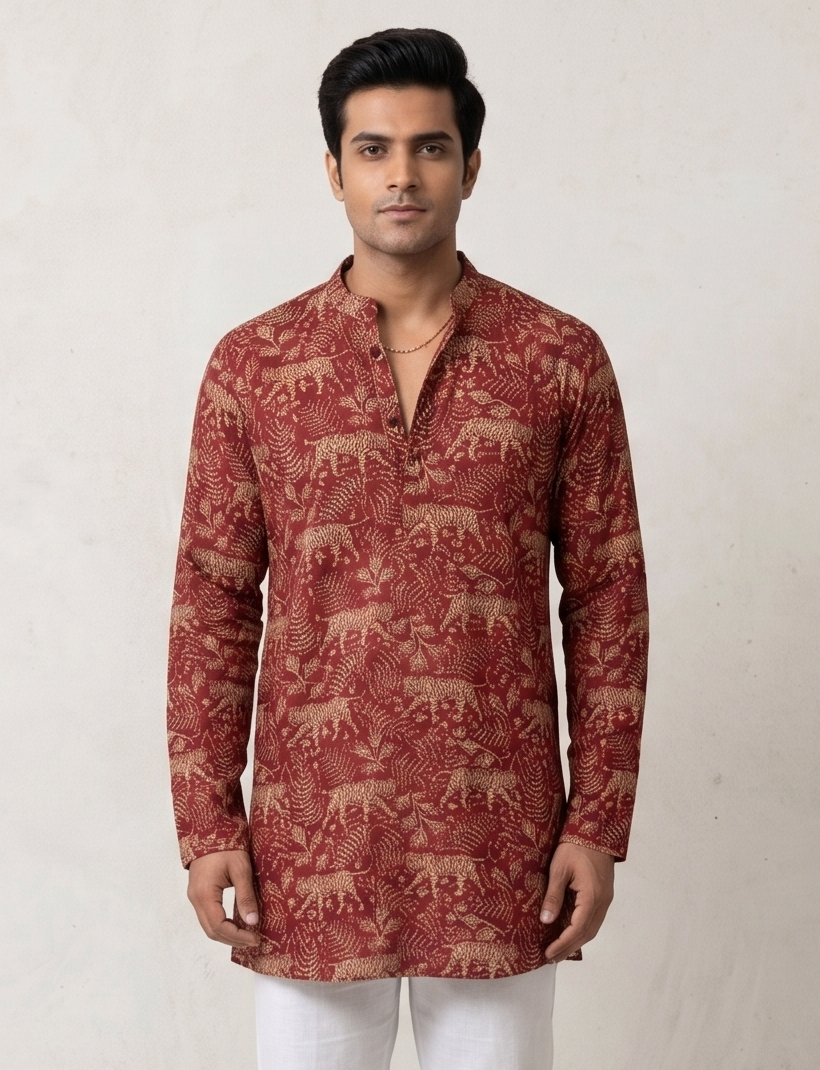 MLS PRINTED SHORT KURTA F/S