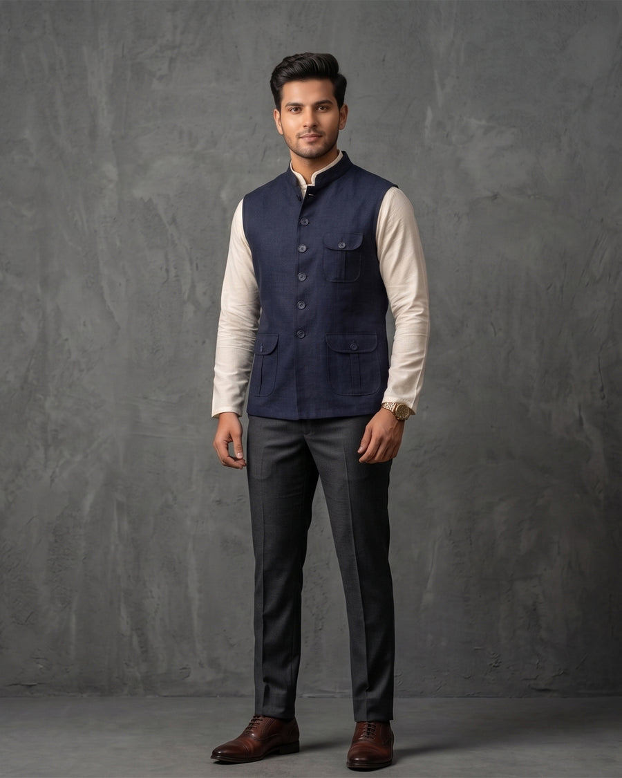 MLS LINEN JAWAHAR JACKET