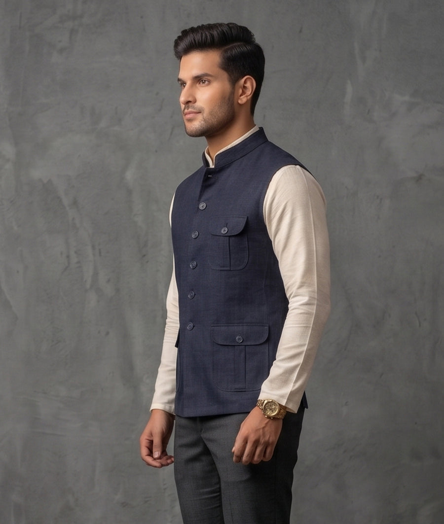 MLS LINEN JAWAHAR JACKET