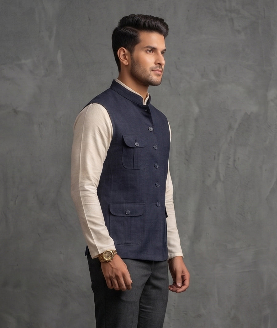 MLS LINEN JAWAHAR JACKET