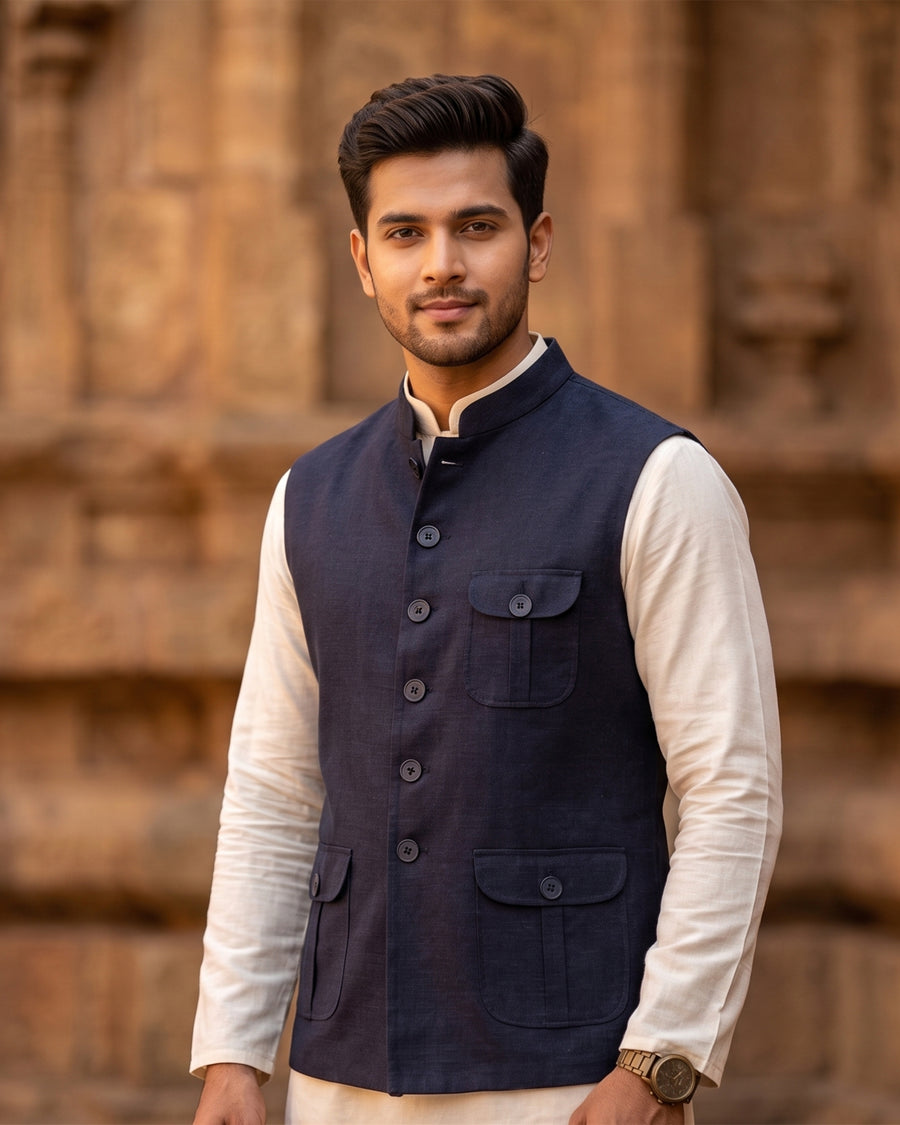 MLS LINEN JAWAHAR JACKET