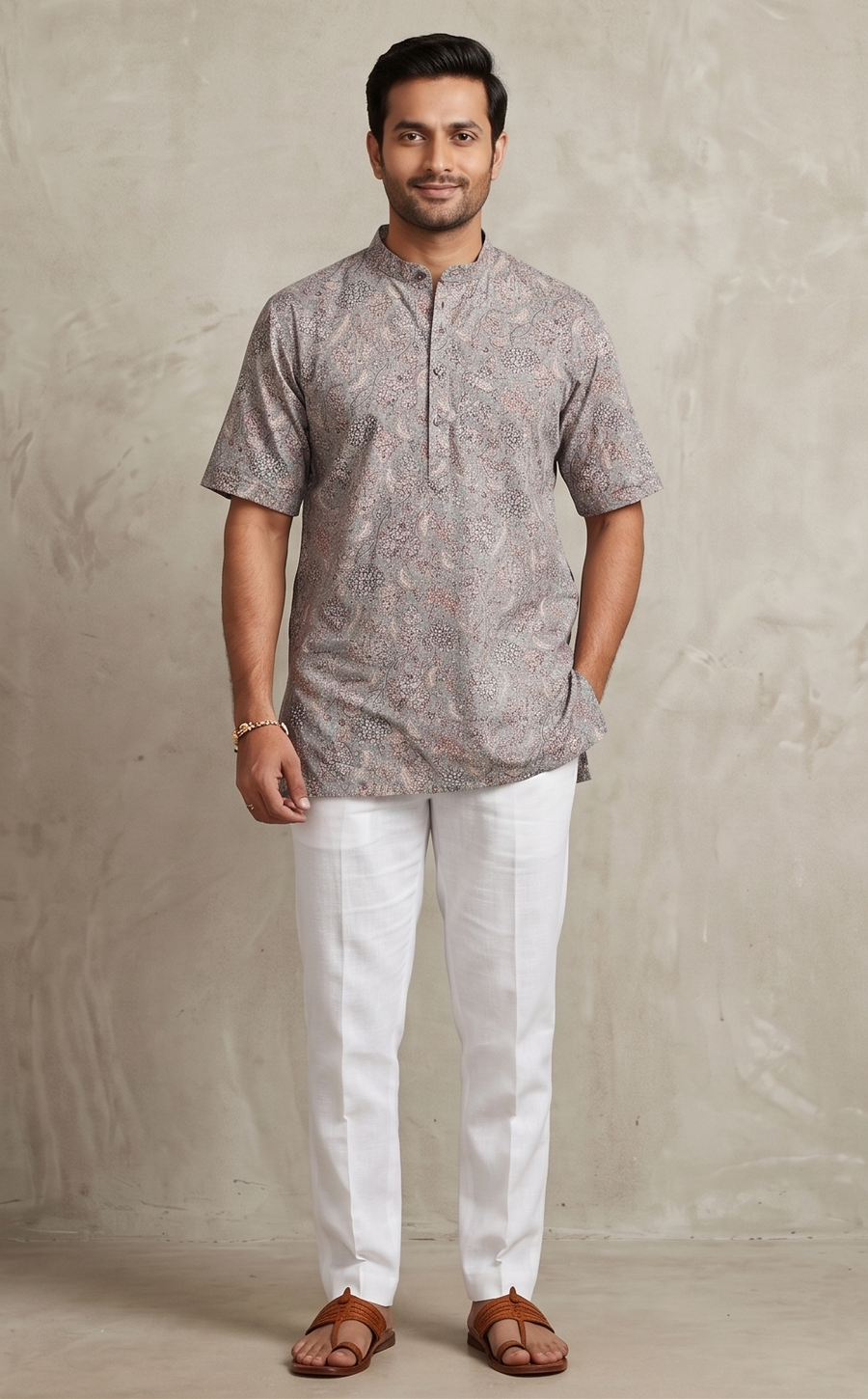 MLS PRINTED SHORT KURTA H/S