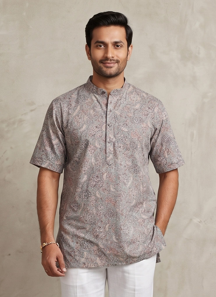 MLS PRINTED SHORT KURTA H/S