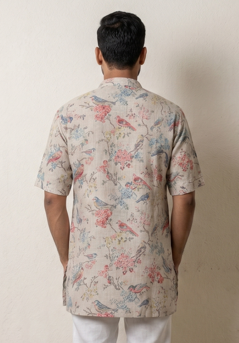 MLS PRINTED SHORT KURTA H/S