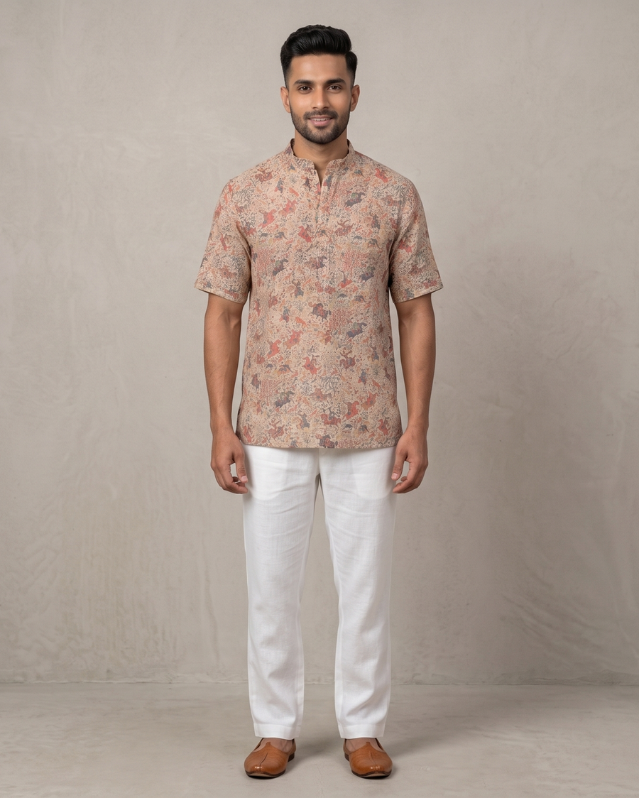 MLS PRINTED SHORT KURTA H/S