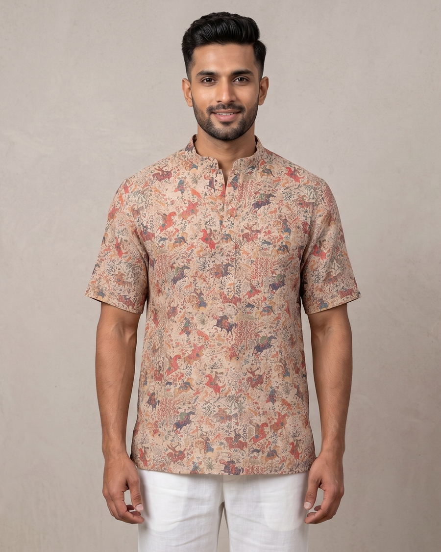 MLS PRINTED SHORT KURTA H/S