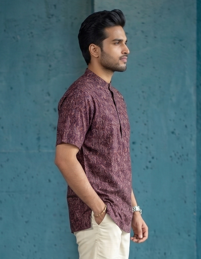 MLS PRINTED SHORT KURTA H/S