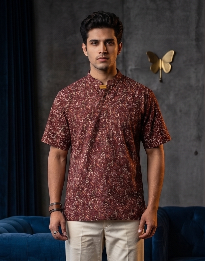 MLS PRINTED SHORT KURTA H/S
