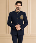 Japanese Suiting Embroidered Jodhpuri Suit 2Pc Nawab
