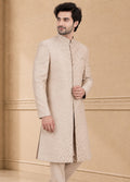 Jacquard Self Textured Indo Western 2Pc Diwaan