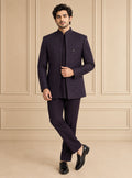 Japanese Jaquard Self Textured Jodhpuri Suit 3Pc Ahaan