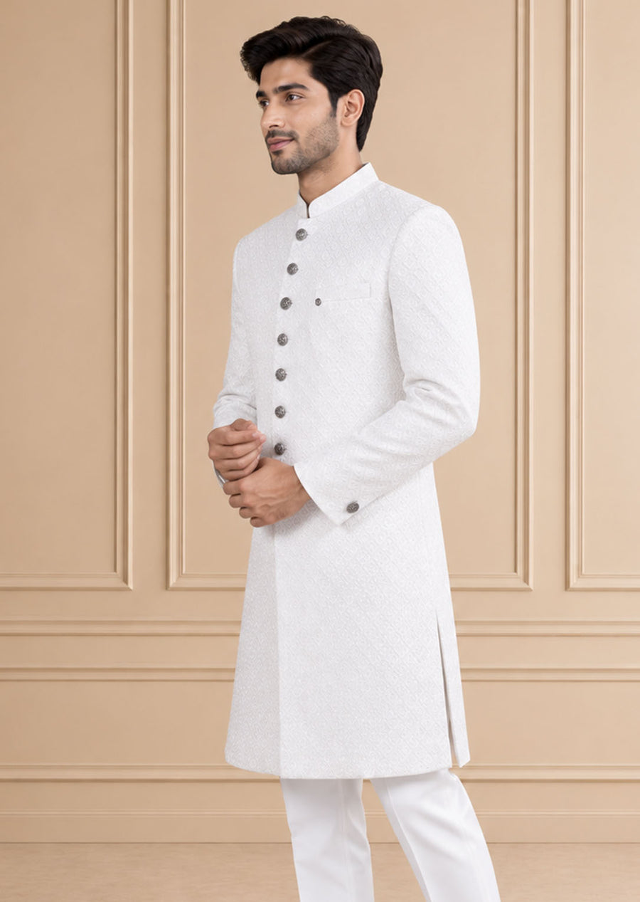 Jaquard Self Textured Indo Western 2Pc Saras