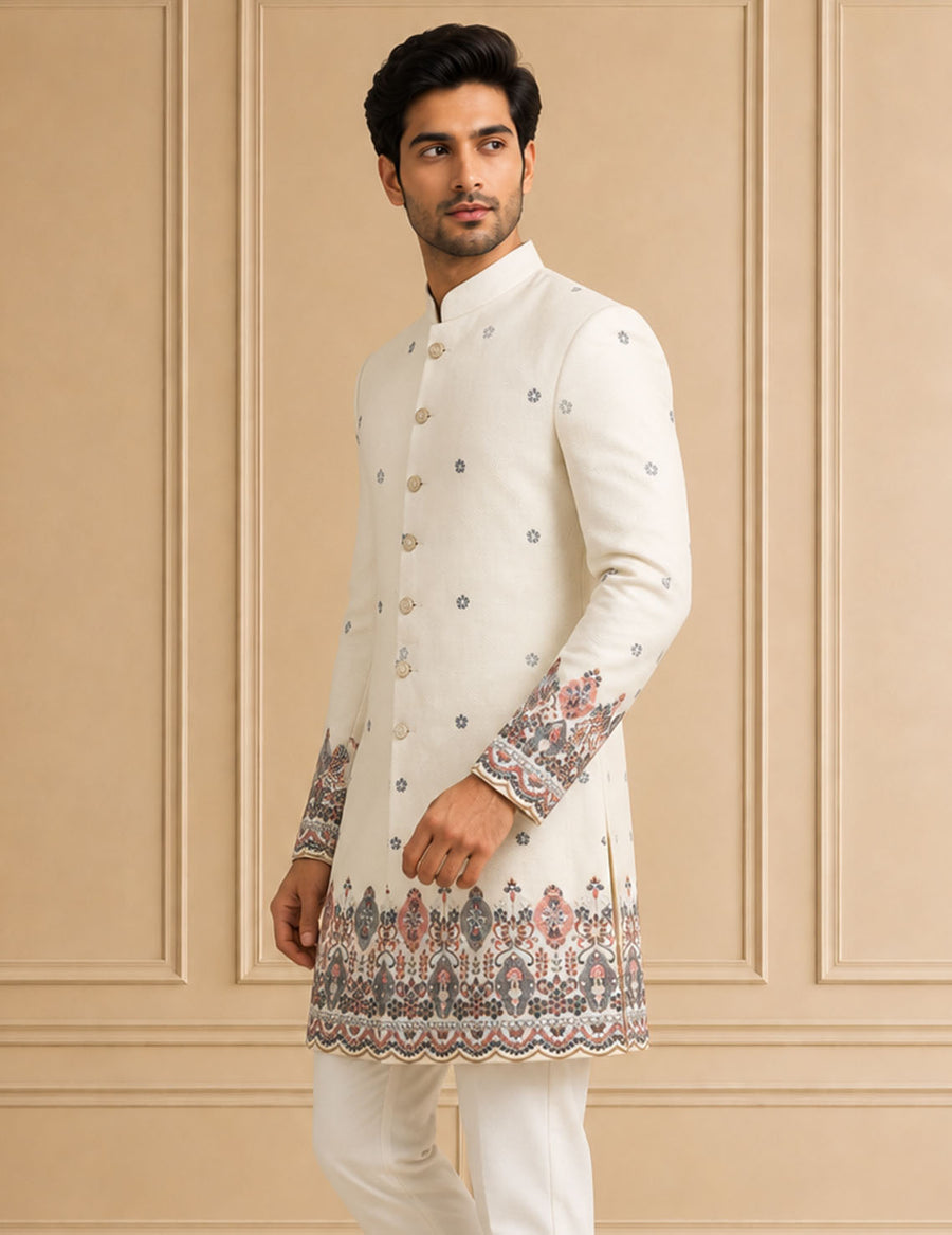 Silk Blend Embroidered Indo Western 2Pc Urvan