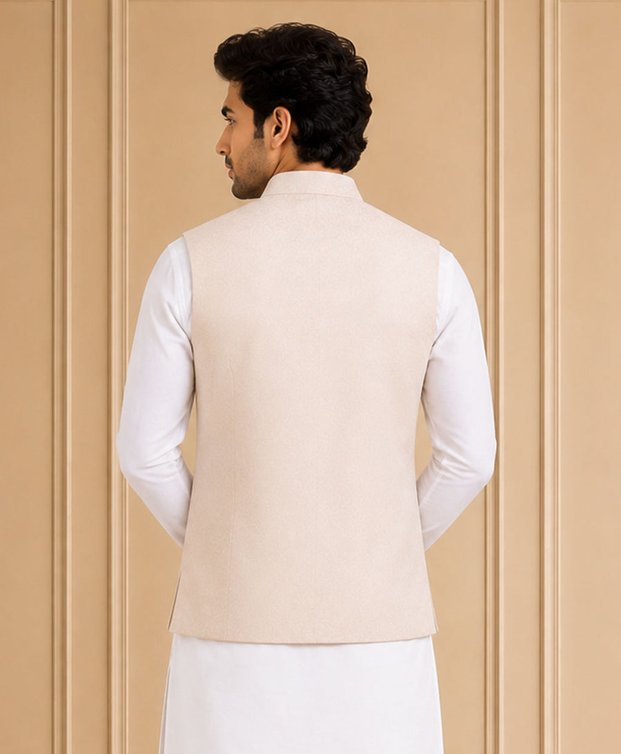 Jaquard Self Textured Jawahar Jacket 1Pc Divyam
