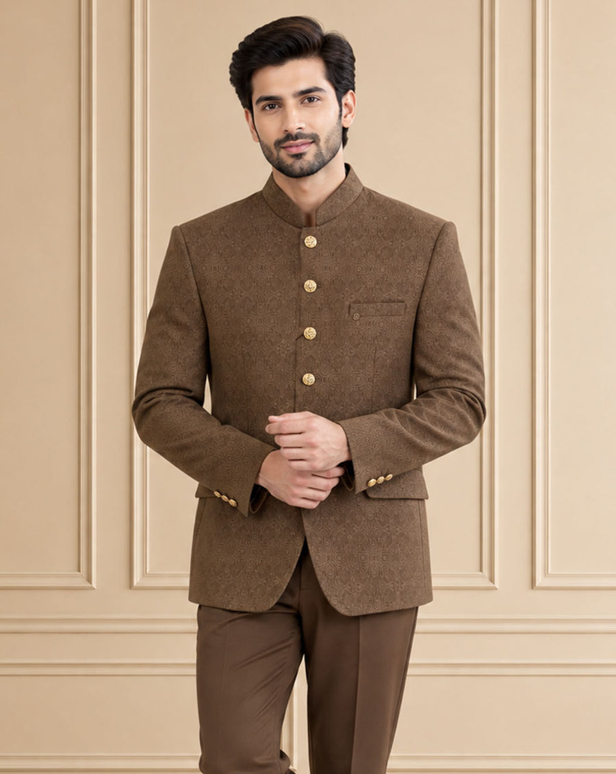 Jaquard Self Textured Jodhpuri Suit 2Pc Shardul