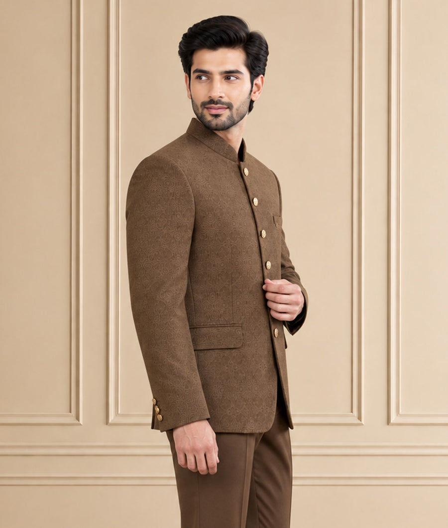 Jaquard Self Textured Jodhpuri Suit 2Pc Shardul