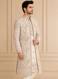 Silk Blend Embroidered Sherwani 2Pc Mohak