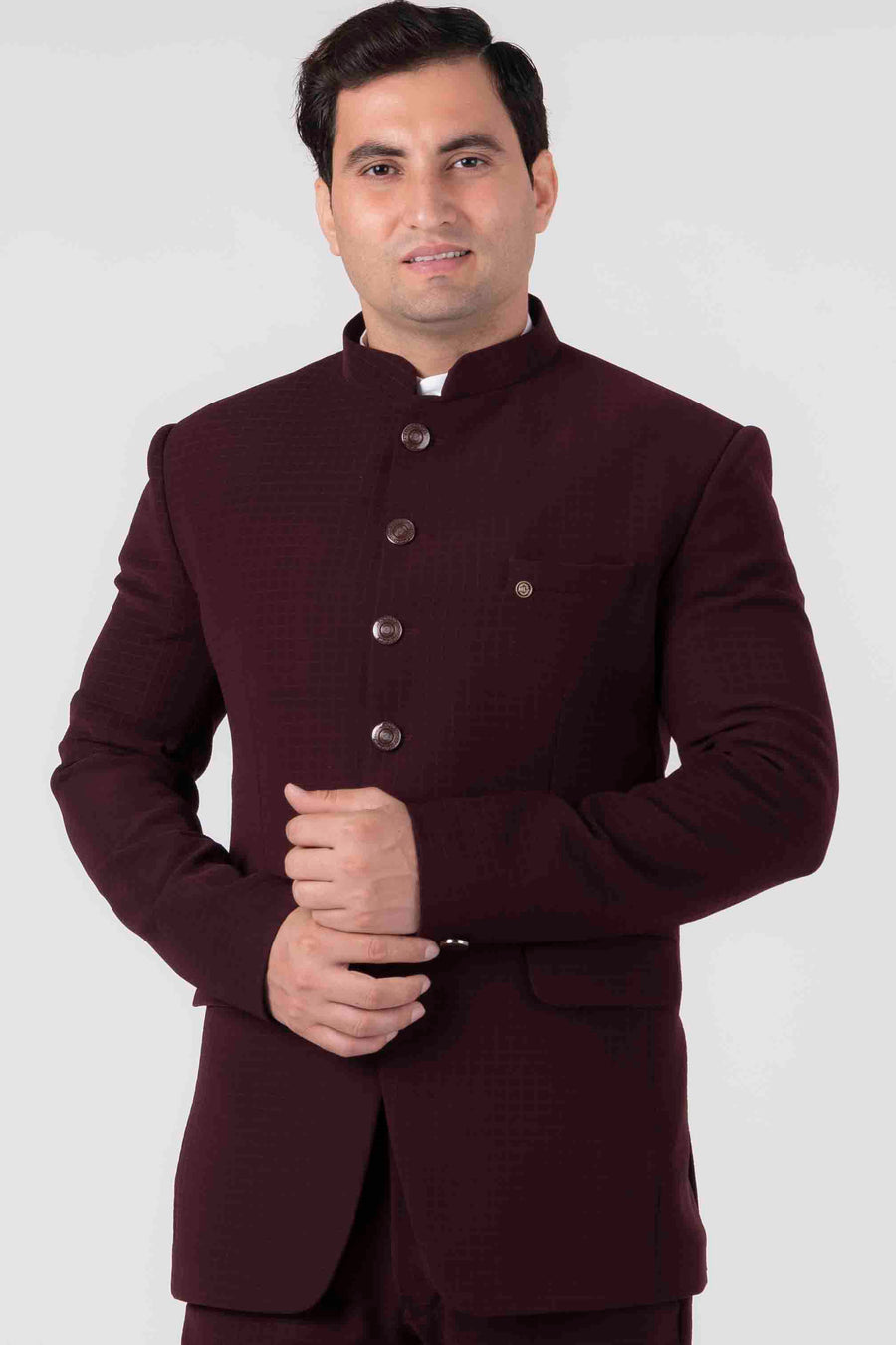 Maroon Embroidered Velvet Bandhgala Jodhpuri Suit Latest 599MW08