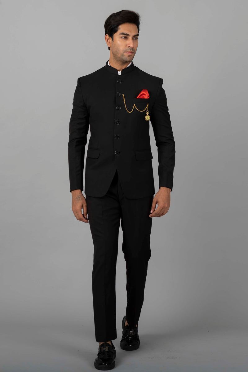 Shop Black PLAIN JODHPURI SUIT online - moha-jspl-st-1068