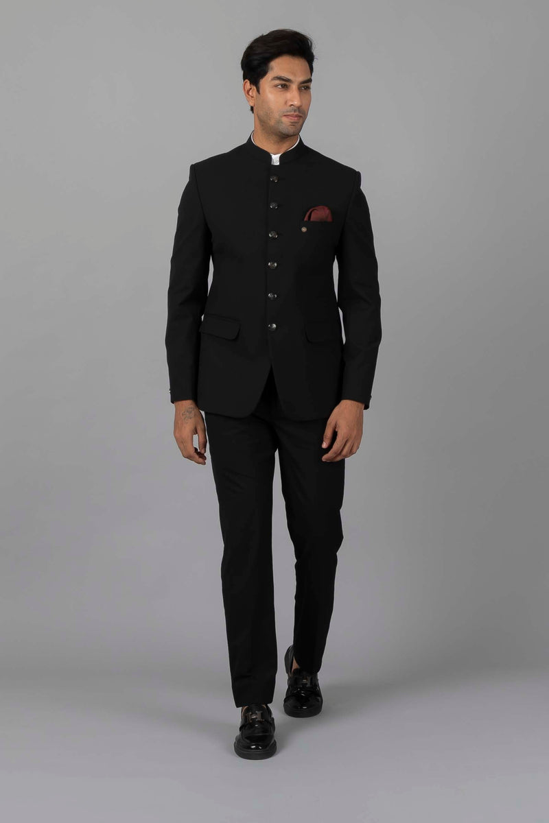 Shop S/38 MLS PLAIN JODHPURI SUIT online - black