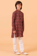 MLS TWINNING NAVY BLUE KURTA PAJAMA PRINT