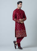 MLS EMBROIDERED KURTA PAJAMA 2PCS