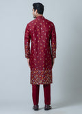 MLS EMBROIDERED KURTA PAJAMA 2PCS