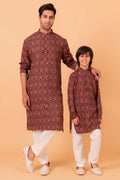 MLS TWINNING NAVY BLUE KURTA PAJAMA PRINT