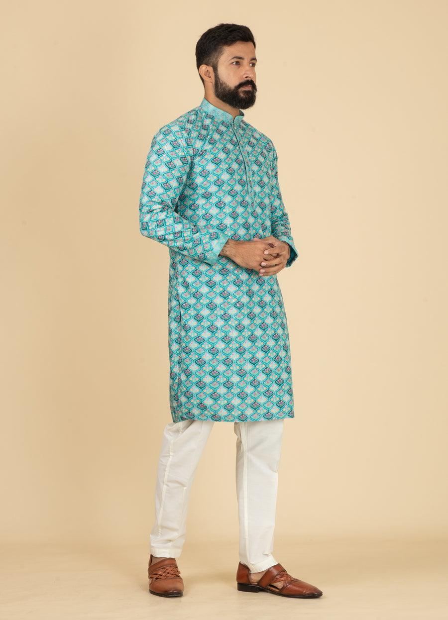 MLS PRINTED KURTA PAJAMA 2PCS