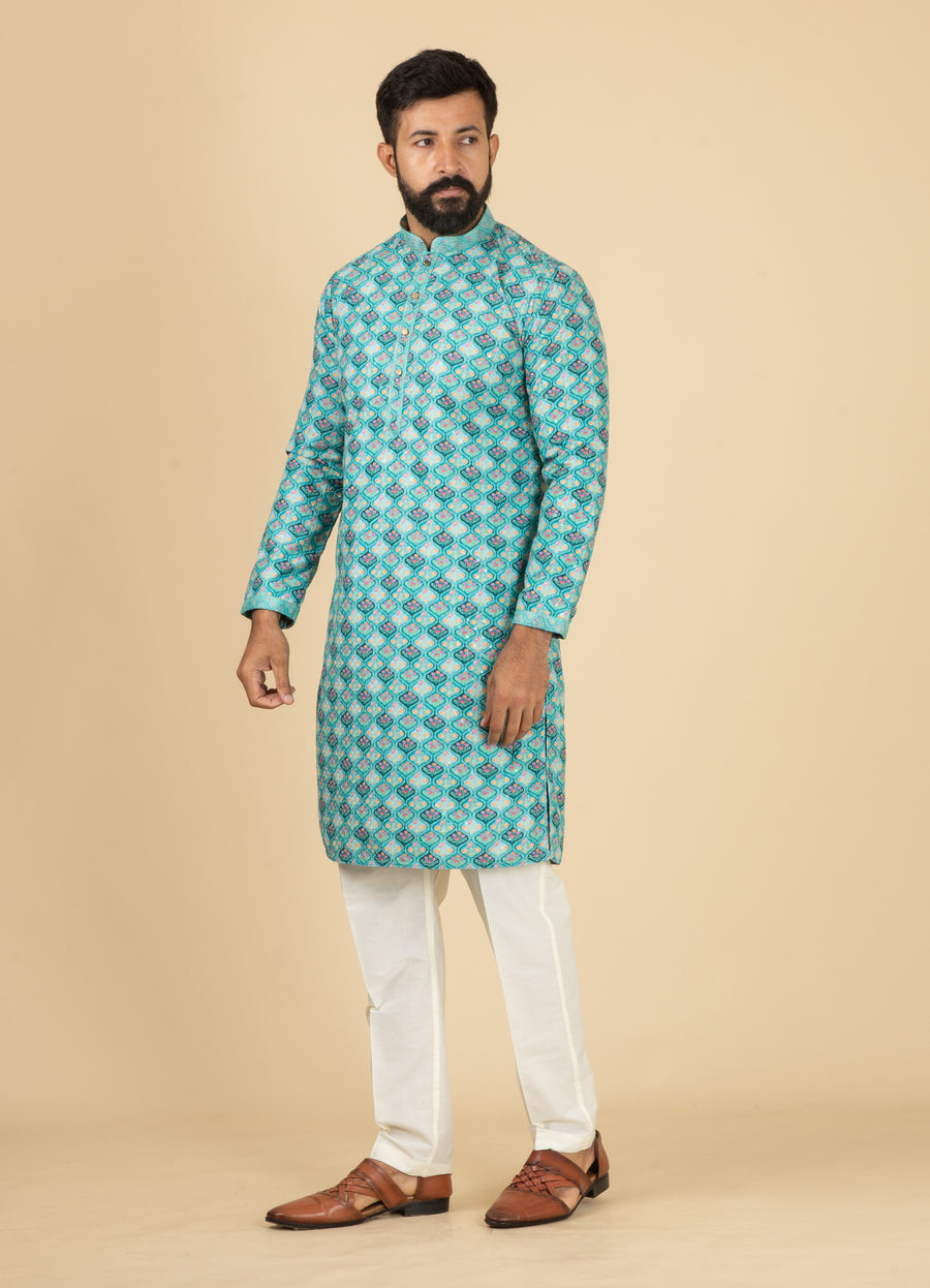 MLS PRINTED KURTA PAJAMA 2PCS