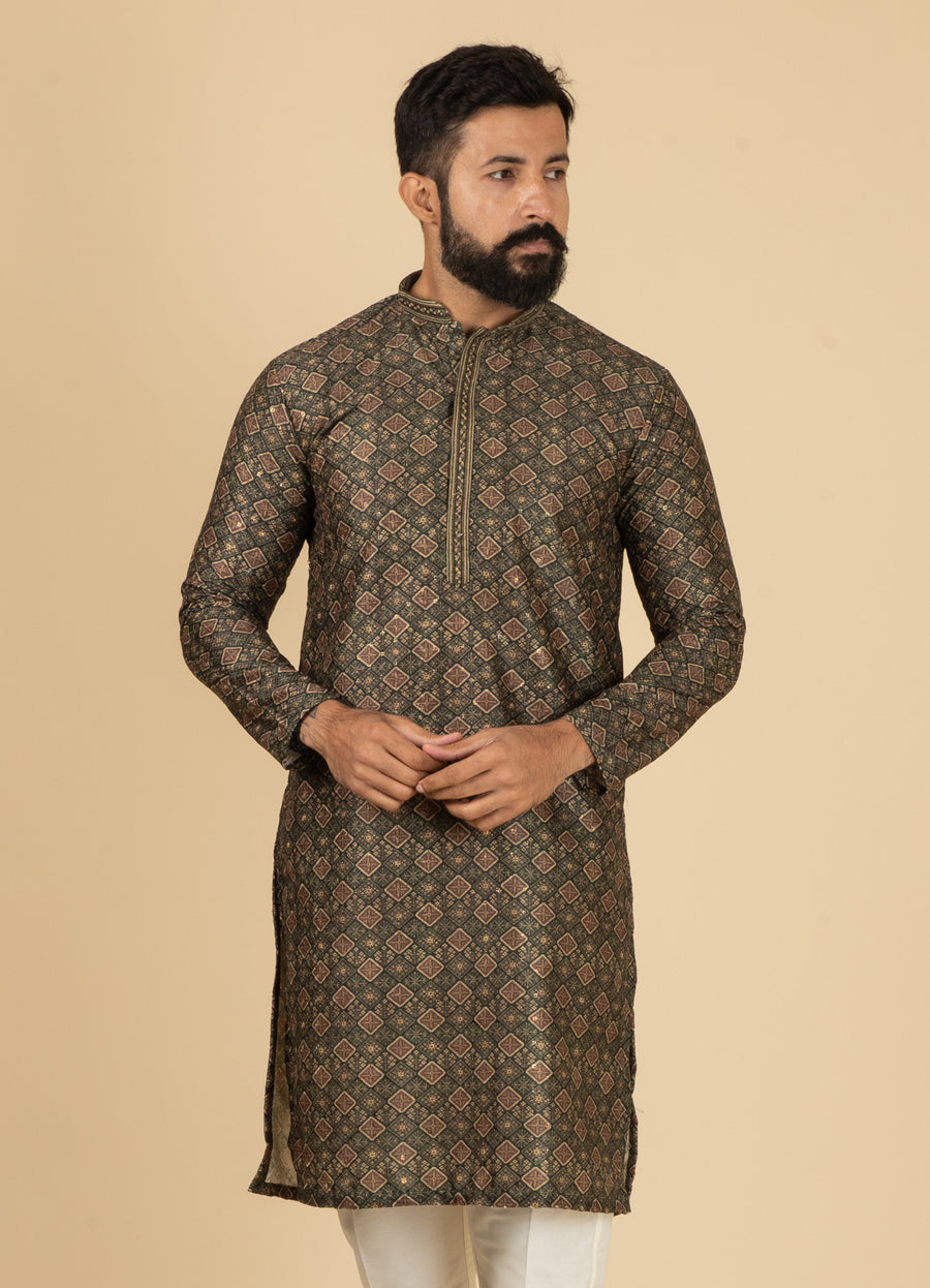 MLS PRINTED KURTA PAJAMA 2PCS