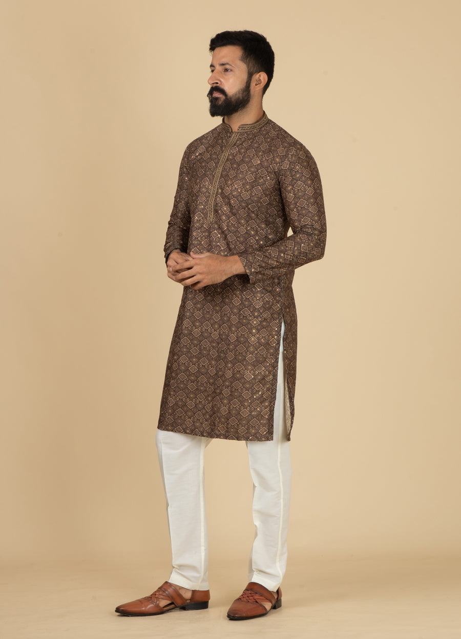 MLS PRINTED KURTA PAJAMA 2PCS