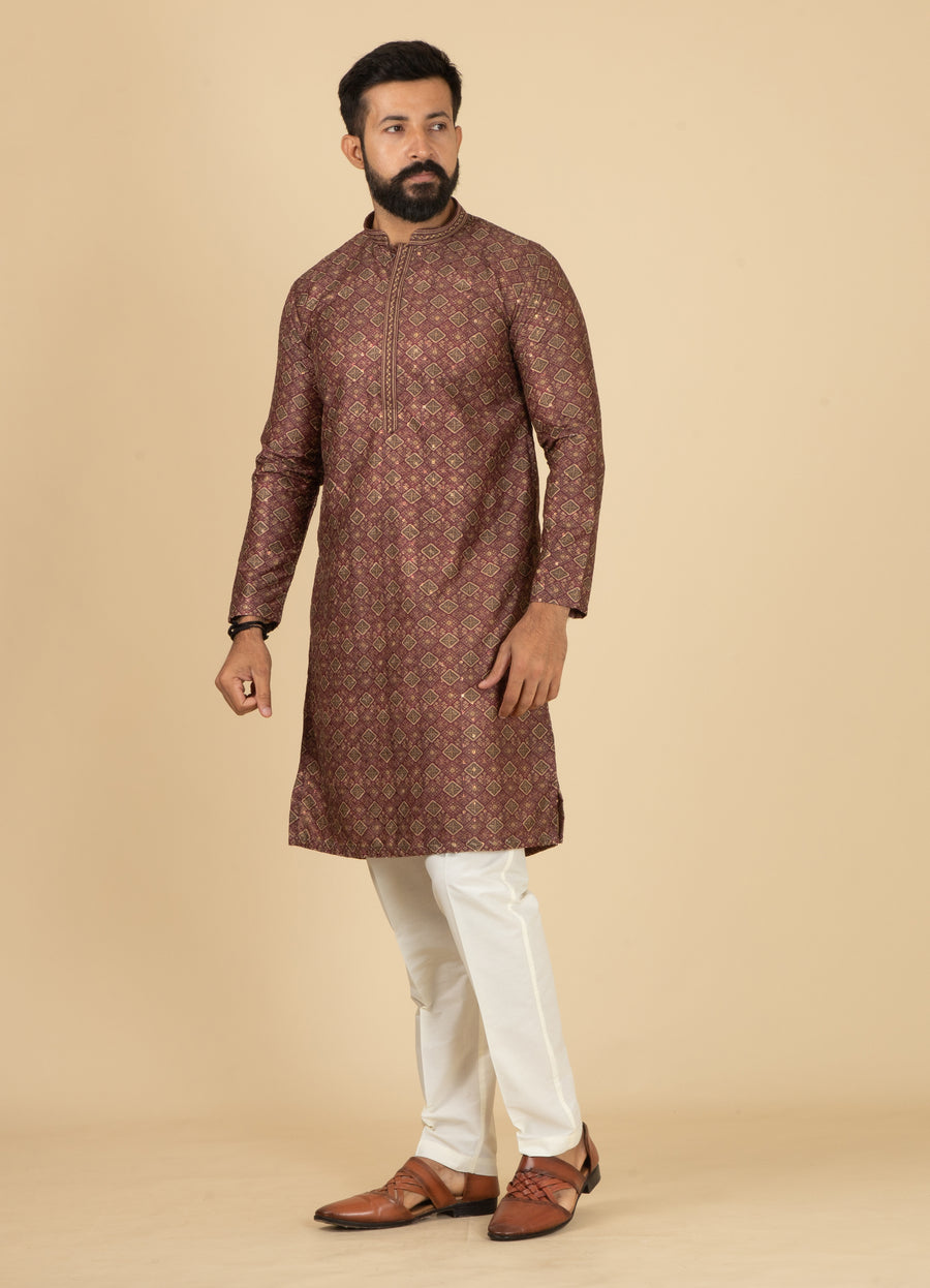 MLS PRINTED KURTA PAJAMA 2PCS