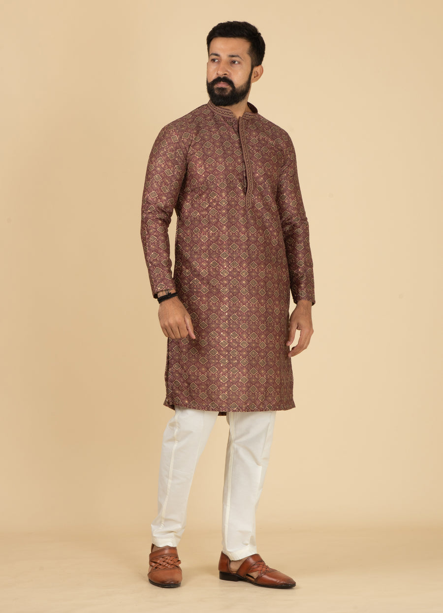 MLS PRINTED KURTA PAJAMA 2PCS