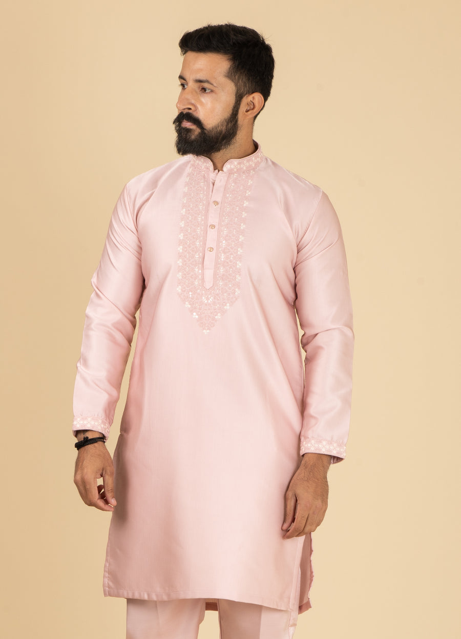 MLS EMBROIDERED KURTA PAJAMA 2PCS
