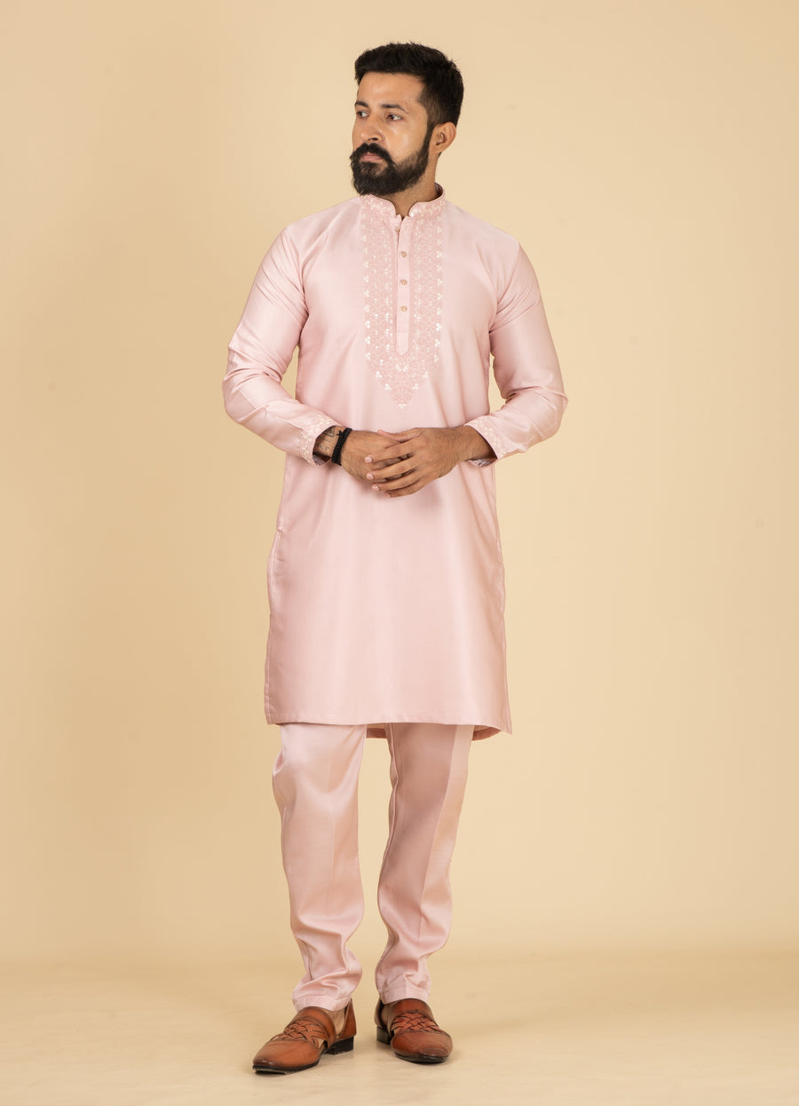MLS EMBROIDERED KURTA PAJAMA 2PCS