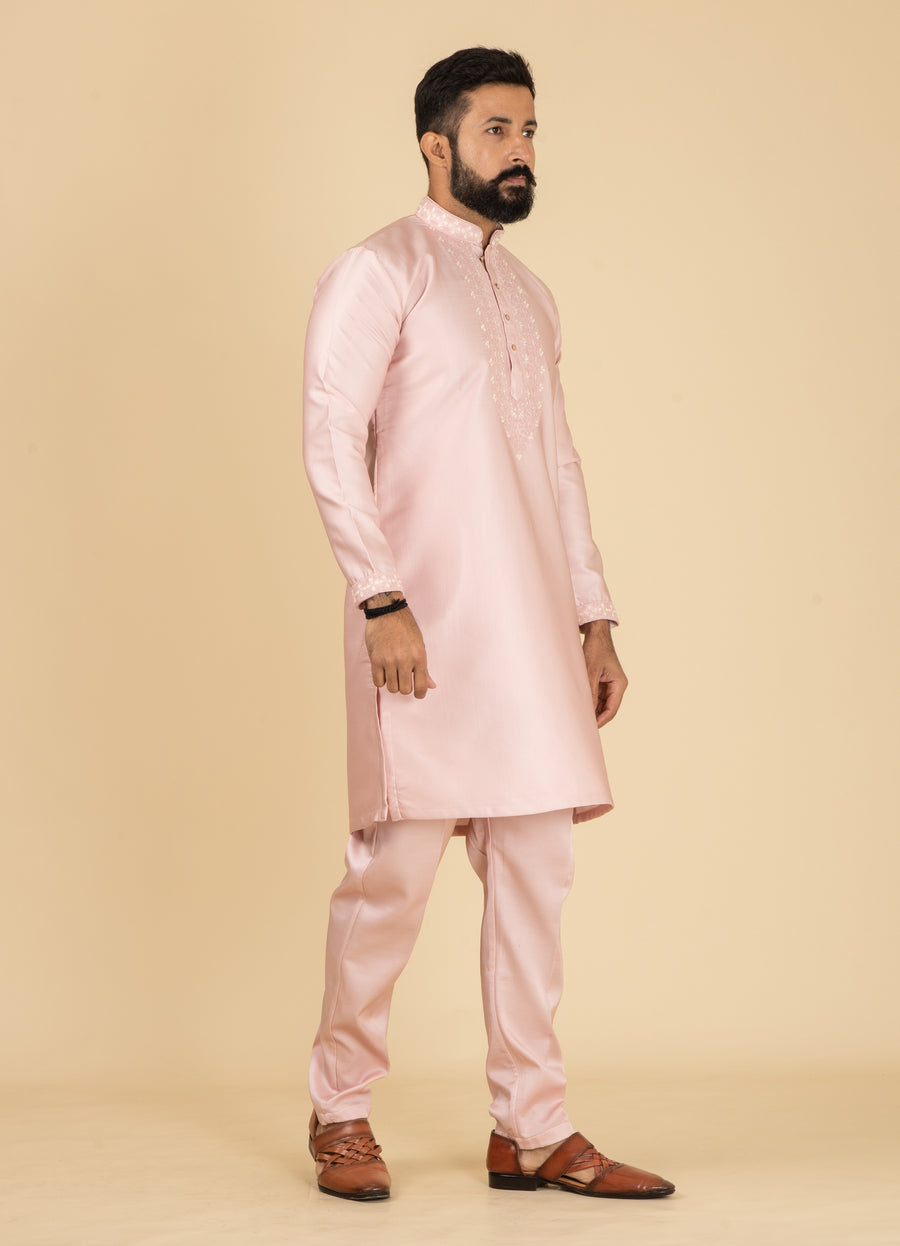 MLS EMBROIDERED KURTA PAJAMA 2PCS