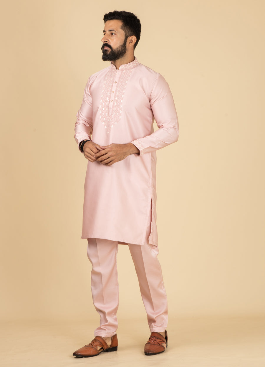MLS EMBROIDERED KURTA PAJAMA 2PCS