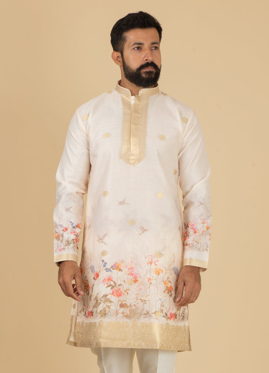 MLS EMBROIDERED KURTA PAJAMA 2PCS