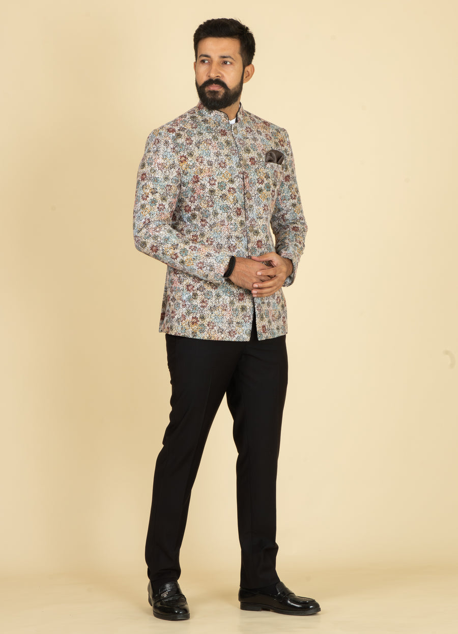 MLS PRINTED JODHPURI SUIT