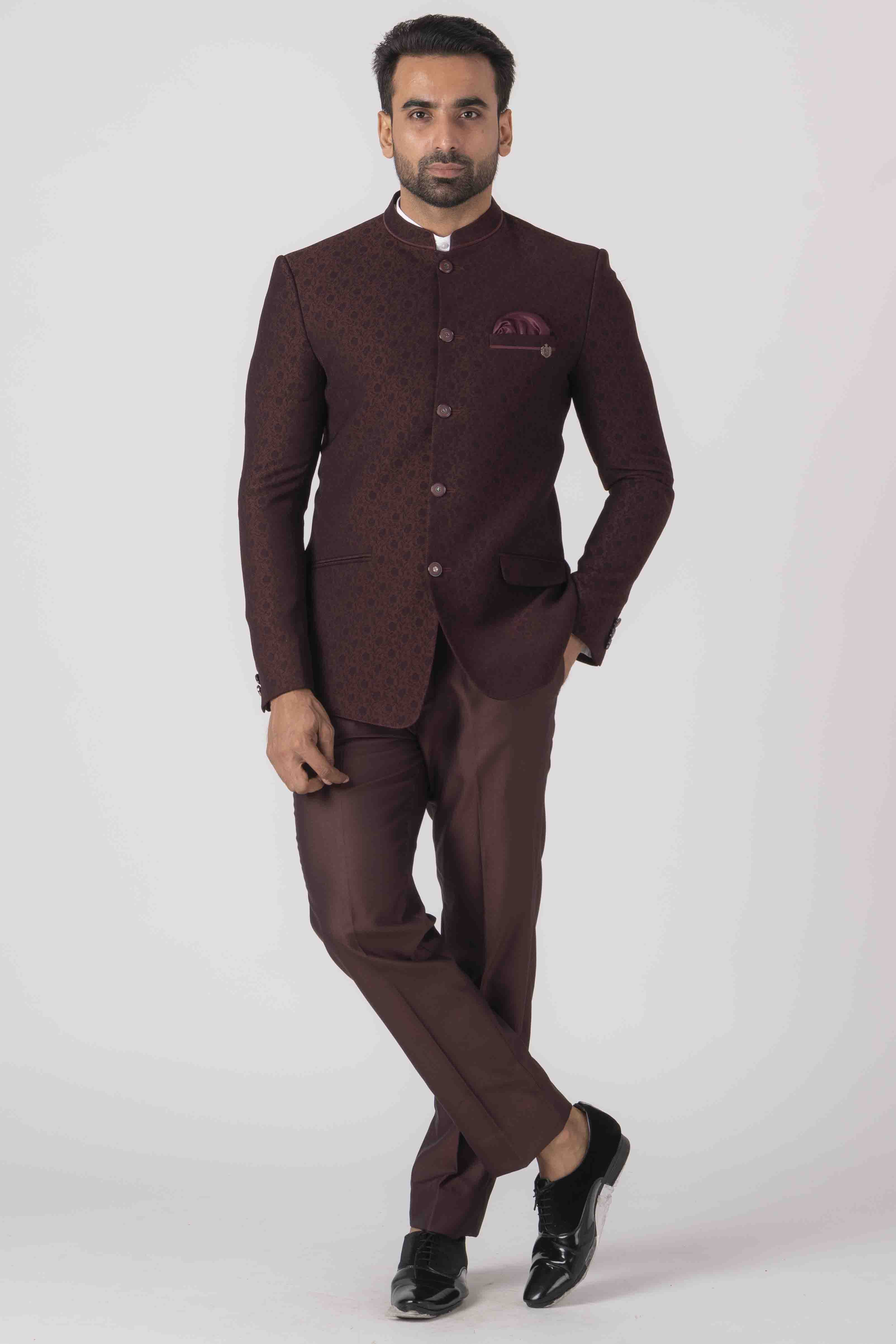 Maroon Suede Velvet Jodhpuri