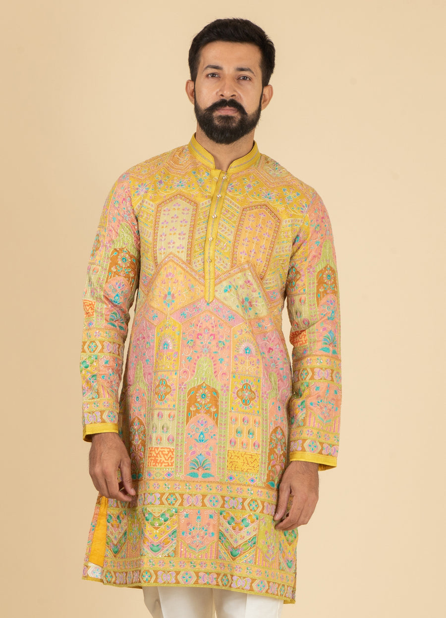 MLS EMBROIDERED KURTA PAJAMA 2PCS