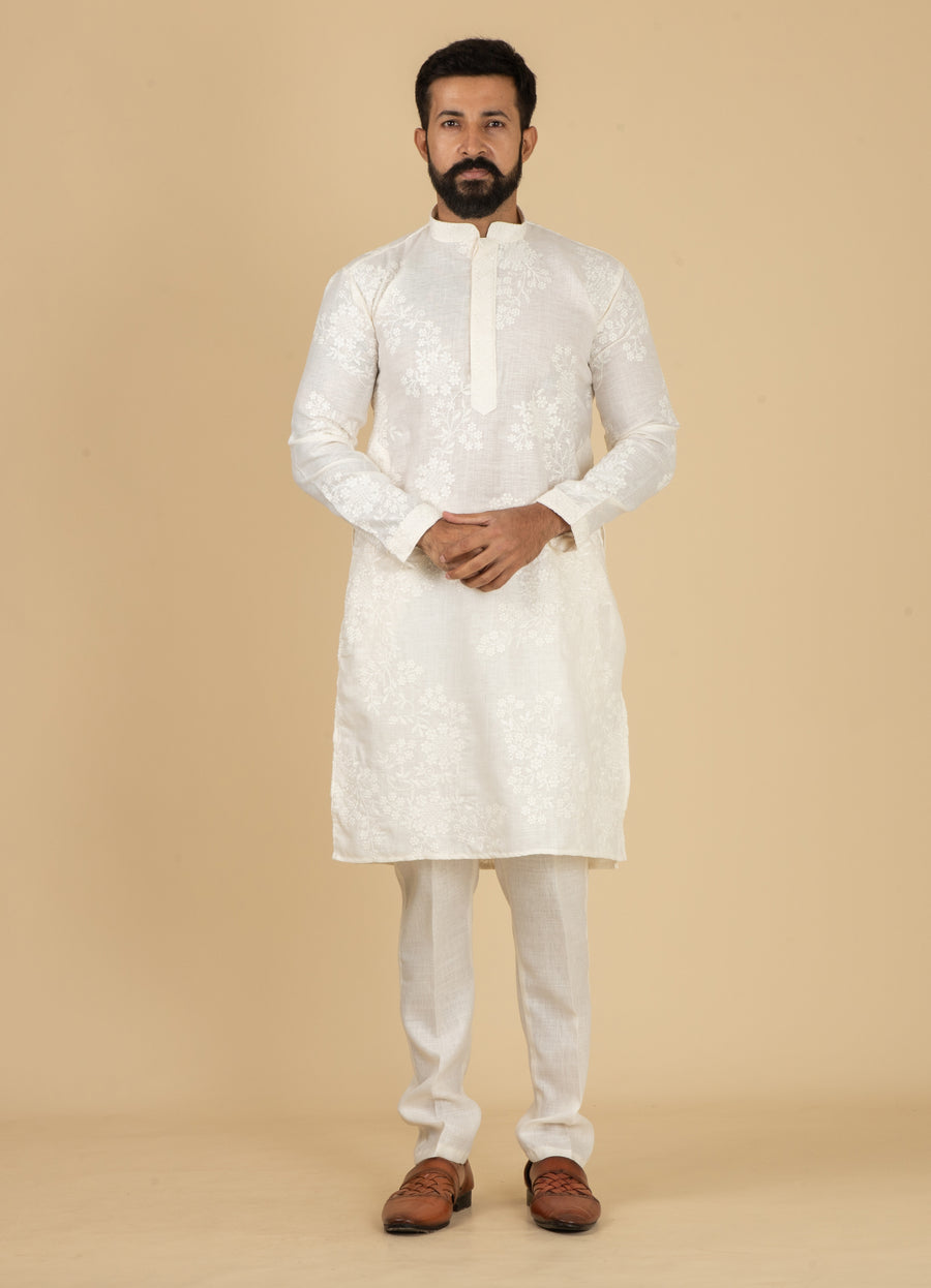 MLS EMBROIDERED KURTA PAJAMA